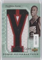 Rookie Letterman Patch XRC - Thaddeus Young #/250