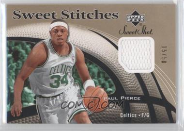 2006-07 Upper Deck Sweet Shot - Sweet Stitches Memorabilia - Gold #SS-PP - Paul Pierce /50