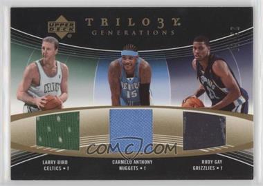 2006-07 Upper Deck Trilogy - Generations Past, Present, and Future Materials #PPFM-BAG - Larry Bird, Carmelo Anthony, Rudy Gay /33
