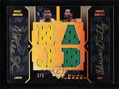 2006-07 Upper Deck UD Black - Dual Jersey Autograph - All-Star #DJA-JD - Magic Johnson, Adrian Dantley /5