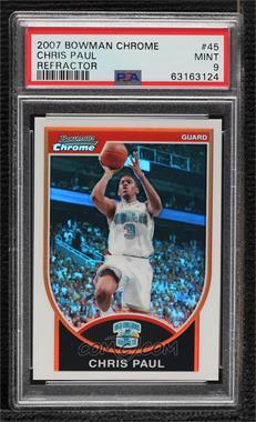 2007-08 Bowman Draft Picks & Stars - Chrome - Refractor #45 - Chris Paul /299 [PSA 9 MINT]