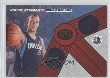 2007-08 Bowman Elevation - Rookie Remnants Dual - Numbered to 29 #RDR-NF - Nick Fazekas /29