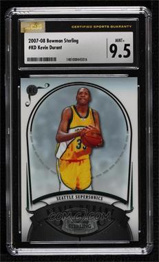 2007-08 Bowman Sterling - [Base] #KD - Kevin Durant [CSG 9.5 Mint Plus]