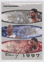 Tim Duncan, Chauncey Billups, Tracy McGrady #/1,997