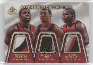 2007-08 SP Game Used - Authentic Fabrics Triple - Patch #AFT-WRR - Martell Webster, Brandon Roy, Zach Randolph /25 [EX to NM]
