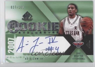 2007-08 SP Game Used - Rookie Exclusives Autographs #RE-AL - Acie Law IV /100