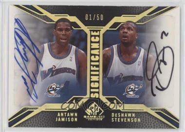 2007-08 SP Game Used - SIGnificance Dual #SD-JS - Antawn Jamison, DeShawn Stevenson /50