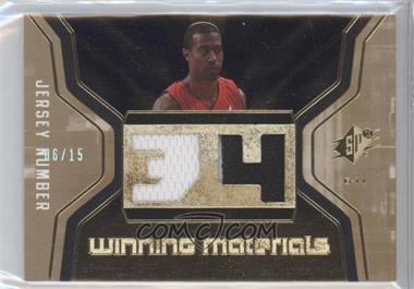 2007-08 SPx - Winning Materials Jersey - Jersey Number Patch #WMJ-TJ - T.J. Ford /15