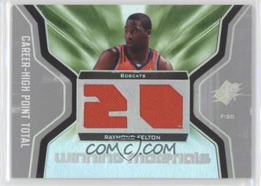 2007-08 SPx - Winning Materials Jersey - Stats #WMJ-RF - Raymond Felton