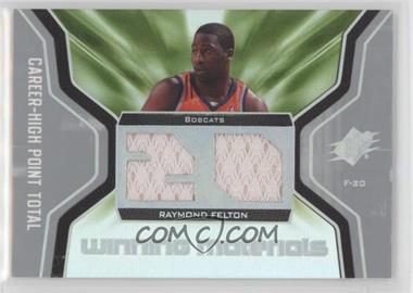 2007-08 SPx - Winning Materials Jersey - Stats #WMJ-RF - Raymond Felton