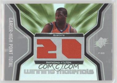 2007-08 SPx - Winning Materials Jersey - Stats #WMJ-RF - Raymond Felton