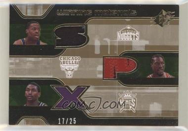 2007-08 SPx - Winning Materials Triple - Patch #WMT-CAW - Marcus Camby, Ben Wallace, Ron Artest /25