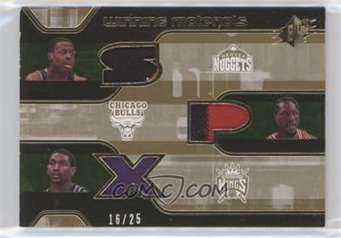 2007-08 SPx - Winning Materials Triple - Patch #WMT-CAW - Marcus Camby, Ben Wallace, Ron Artest /25