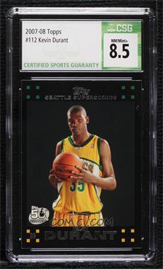 2007-08 Topps - [Base] #112 - Kevin Durant [CSG 8.5 NM/Mint+]
