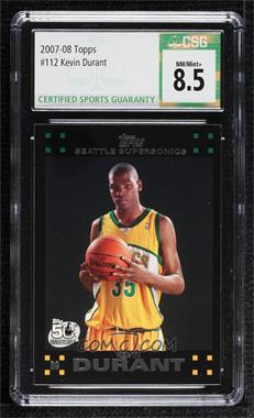 2007-08 Topps - [Base] #112 - Kevin Durant [CSG 8.5 NM/Mint+]