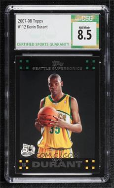 2007-08 Topps - [Base] #112 - Kevin Durant [CSG 8.5 NM/Mint+]