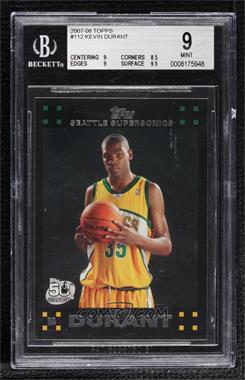 2007-08 Topps - [Base] #112 - Kevin Durant [BGS 9 MINT]