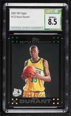 2007-08 Topps - [Base] #112 - Kevin Durant [CSG 8.5 NM/Mint+]