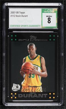 2007-08 Topps - [Base] #112 - Kevin Durant [CSG 8 NM/Mint]
