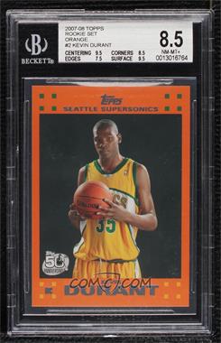 2007-08 Topps - Retail Factory Set Rookie Set - Orange #2 - Kevin Durant [BGS 8.5 NM‑MT+]