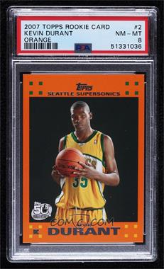 2007-08 Topps - Retail Factory Set Rookie Set - Orange #2 - Kevin Durant [PSA 8 NM‑MT]