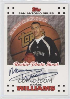 2007-08 Topps - Rookie Photo Shoot Certified Autographs #RPA-MW - Marcus Williams