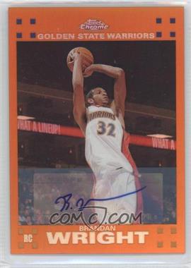 2007-08 Topps Chrome - [Base] - Orange Refractor Rookie Certified Autograph #158 - Brandan Wright /25