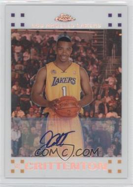 2007-08 Topps Chrome - [Base] - White Refractor Rookie Certified Autograph #143 - Javaris Crittenton /10