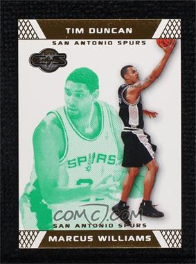 2007-08 Topps Co-Signers - [Base] - Gold Green #76.1 - Marcus Williams, Tim Duncan /59