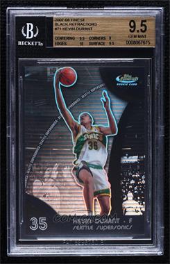 2007-08 Topps Finest - [Base] - Black Refractor #71 - Kevin Durant /75 [BGS 9.5 GEM MINT]