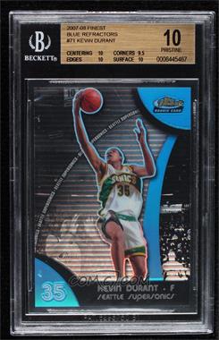 2007-08 Topps Finest - [Base] - Blue Refractor #71 - Kevin Durant /199 [BGS 10 PRISTINE]