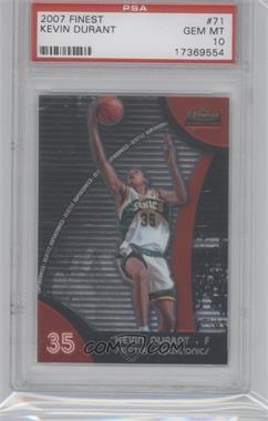 2007-08 Topps Finest - [Base] #71 - Kevin Durant [PSA 10 GEM MT]