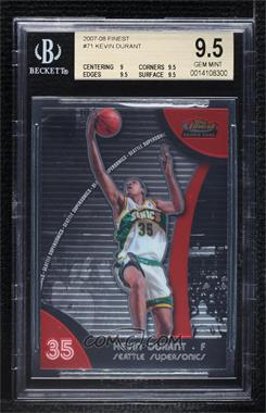 2007-08 Topps Finest - [Base] #71 - Kevin Durant [BGS 9.5 GEM MINT]