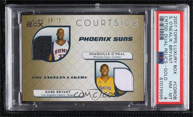 2007-08 Topps Luxury Box - Courtside Dual Relics - Gold #CDROB - Shaquille O'Neal, Kobe Bryant /75 [PSA 8 NM‑MT]