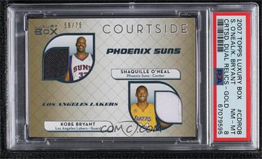 2007-08 Topps Luxury Box - Courtside Dual Relics - Gold #CDROB - Shaquille O'Neal, Kobe Bryant /75 [PSA 8 NM‑MT]