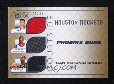 2007-08 Topps Luxury Box - Courtside Triple Relics - Gold #CTR MOR - Yao Ming, Shaquille O'Neal, David Robinson /49