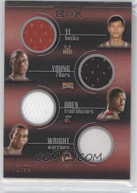 2007-08 Topps Luxury Box - Quad Relics #QR-1 - Yi Jianlian, Thaddeus Young, Greg Oden, Brandan Wright /99