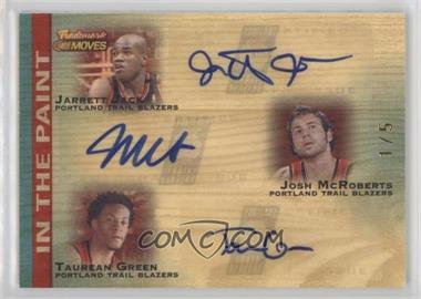 2007-08 Topps Trademark Moves - Trademark Ink - Triple Red In the Paint [Autographed] #TTI-JMG - Jarrett Jack, Josh McRoberts, Taurean Green /5