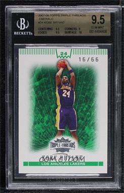 2007-08 Topps Triple Threads - [Base] - Emerald #24 - Kobe Bryant /66 [BGS 9.5 GEM MINT]