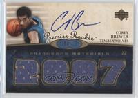 Premier Rookie Autograph Materials - Corey Brewer #/199