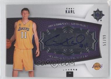 2007-08 Ultimate Collection - [Base] #131 - Ultimate Rookie Signatures - Coby Karl /99
