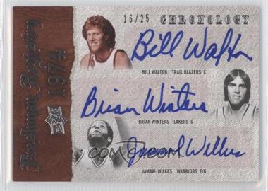 2007-08 Upper Deck Chronology - Freshman Registry Triple Autographs #FR-WWW - Bill Walton, Brian Winters, Jamaal Wilkes /25