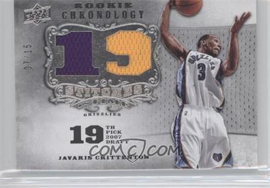 2007-08 Upper Deck Chronology - Stitches in Time Memorabilia - Draft Year Numbers #SIT-JC - Javaris Crittenton /15