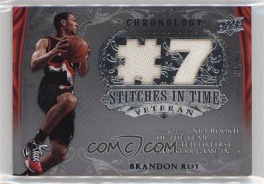 2007-08 Upper Deck Chronology - Stitches in Time Memorabilia - Jersey Number #SIT-BR - Brandon Roy /99