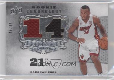 2007-08 Upper Deck Chronology - Stitches in Time Memorabilia - Jersey Number #SIT-DC - Daequan Cook /99