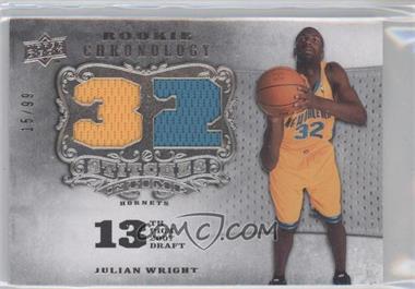 2007-08 Upper Deck Chronology - Stitches in Time Memorabilia - Jersey Number #SIT-JW - Julian Wright /99