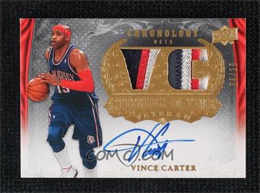 2007-08 Upper Deck Chronology - Stitches in Time Memorabilia - Player Initials Patch Autographs #SIT-VC - Vince Carter /25