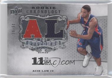 2007-08 Upper Deck Chronology - Stitches in Time Memorabilia - Player Initials #SIT-AL - Acie Law /50