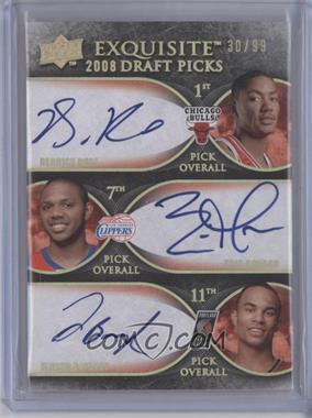 2007-08 Upper Deck Exquisite Collection - Draft Pick Reservation #DP-F - Derrick Rose, Eric Gordon, Jerryd Bayless /99