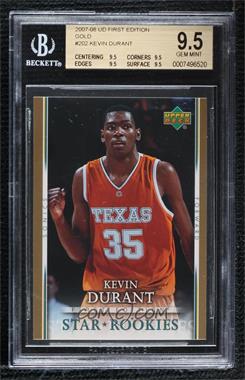 2007-08 Upper Deck First Edition - [Base] - Gold #202 - Star Rookies - Kevin Durant [BGS 9.5 GEM MINT]